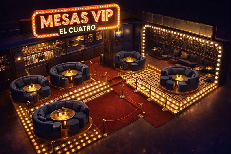 información y reservas mesas vip el cuatro